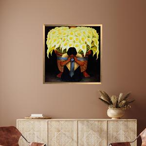 Tableau imprimé sur toile élégant de Diego Rivera - Décoration tendance pour la maison, encadré en or. - Product Image 1