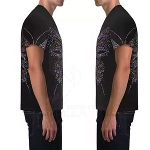 เสื้อยืดผ้าฝ้าย100% สำหรับผู้ชายดีไซน์ประดับพลอยเทียมระบายอากาศได้ดีมีขนาดปรับแต่งได้ - Product Image 6