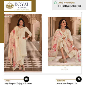 Llamativo diseño hermoso lujo boda desgaste puro algodón bordado trabajo Salwar traje de proveedor indio - Product Image 4