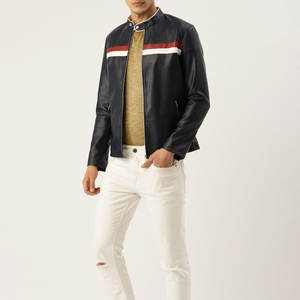 Veste en cuir de motard pour homme en matériau imperméable et confortable Bonne qualité Produit le plus exigeant Veste en cuir pour homme - Product Image 3