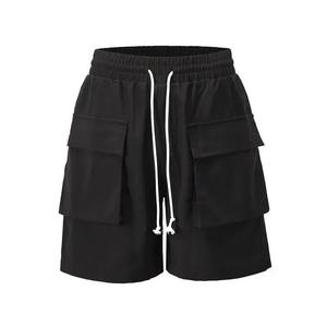 Short Cargo décontracté de luxe pour hommes de haute qualité 100% coton classique cordon de serrage extensible avec motif décoration poches tailles EU US - Product Image 1