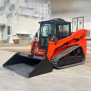 China Large 1500kg Tracked Skid Steer Diesel Hydraulic <strong>Loader</strong> High Flow Skid Steer <strong>Loader</strong> With Ac Cab Bucket - Product Image 4