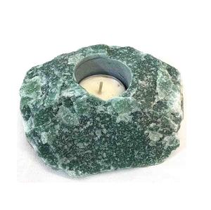 Natural Stone <b>Candle</b> Holder <b>Green</b> Aventurine Natural Crystal <b>Candle</b> Holder Gemstone Crystal Reiki Healing Wholesaler Supply - Product Image 1