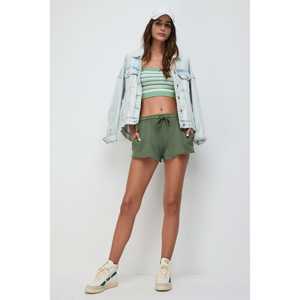 Pantalones Cortos Casuales 100% Algodón con Cintura Ajustable con Cordón - Product Image 1