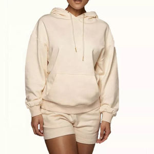 Ensemble sweat à capuche et short pour femme à séchage rapide léger à bas prix ensemble sweat à capuche et short pour femme respirant - Product Image 2