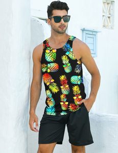 Camiseta sin mangas de algodón 100 por ciento para hombre, camiseta de gimnasio sin mangas con estampado 3D, ropa de playa de verano de secado rápido transpirable de talla grande disponible - Product Image 3