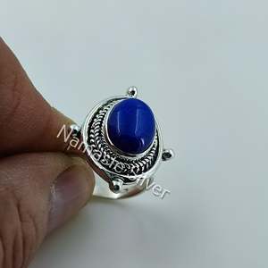 Handmade 925 Sterling Silver Women's <b>Statement</b> <b>Ring</b> with Lapis Lazuli Blue Gemstone Natural Lapis Perfect Gift for Her - Product Image 2