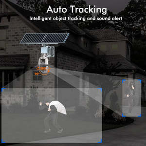 Kamera <span class=keywords><strong>CCTV</strong></span> Solar 4G Kartu SIM 8MP Pelacakan Otomatis Manusia Sistem Keamanan PTZ Zoom Optik 36x Lensa Ganda Luar Ruangan IP65 - Product Image 3