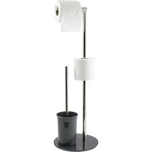 MSV Bergamo - <b>Toilet</b> <b>Brush</b> <b>Holder</b>, Glass, Stainless Steel, Plastic, Grey - Product Image 5