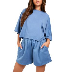Comprar conjuntos de mujer con logotipo personalizado Ropa de verano Camisetas Pantalones cortos Conjunto de pantalones cortos de mujer Ropa de mujer 2026 - Product Image 1
