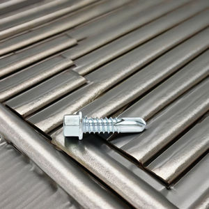 Vis autoforeuses à tête hexagonale métriques/pouces de classe 8, acier au carbone, revêtements galvanisés en zinc, fixations pour toiture métallique, marque PDC - Product Image 1