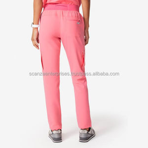 OEM personnalisé doux coton Spandex tricoté Scrubs uniformes été à manches courtes col montant robe de patient hôpital vêtements ensembles - Product Image 3