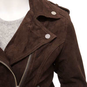 <b>Women's</b> High Quality Pure Leather Breathable Waterproof Windproof Eco-Friendly Plain Dyed Fashion <b>Jackets</b> Customizable Sizes - Product Image 3