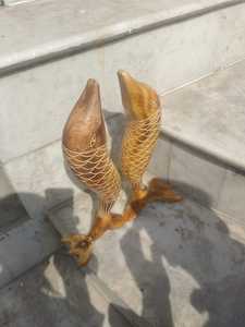 Statue décorative et pièce maîtresse | Sculpture d'art en fer artisanal | Modèles familiaux rustiques | Statue - Product Image 2