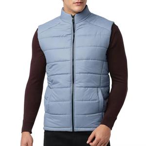 Gilet matelassé unisexe en toile super vendu, hiver, léger, à capuche, sans manches, respirant, confortable, logo sur le devant - Product Image 1