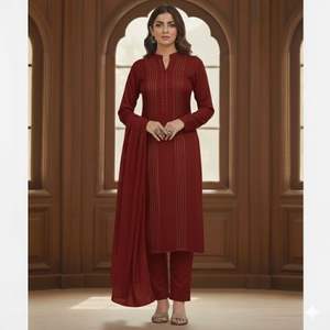 Elegante Traje de Fiesta Casual de 3 Piezas para Mujer, Diseño de Salwar Kameez, Proveedor Directo de Fábrica, Secado Rápido, Estilo Indio/Pakistaní - Product Image 6