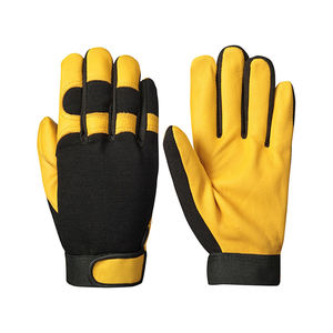 Guantes Mecánicos de Cuero Antideslizantes con Costuras Reforzadas, Protección UV y Cierre con Cordón para Actividades de Mantenimiento y Seguridad - Product Image 1