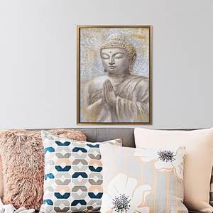 Tableau sur toile imprimé moderne : Décoration murale inspirée du Bouddha, encadré or - Product Image 1