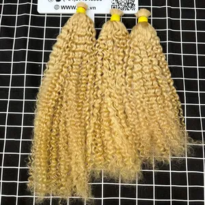 New Trend 2023 No Tangles Blonde Deep Curly Raw Hair Bundles Vietnamese Raw Hair Vendor Fast Shipping