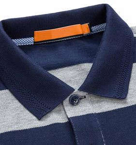 Polyester/coton de haute qualité tricoté Logo personnalisé imprimé hommes fil teint solide Anti-rides à manches courtes pour chemise col tournant - Product Image 3