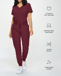 Vente en gros de blouses médicales personnalisées pantalons de jogging élégants en coton et en polyester ensembles d'uniformes pour médecins infirmières et infirmiers combinaisons d'hôpital - Product Image 4