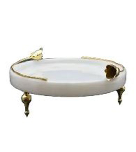 Ustensiles de cuisine de luxe, Table à manger décorative de forme ronde pour la maison, les hôtels et les Restaurants, plateau de service en marbre - Product Image 3