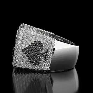 Anillo Personalizado con Letra, Estilo Drip, en Plata de Ley 925 con Baño de Rodio y Diamantes Moissanite VVS de Alto Brillo, para Uso Unisex - Product Image 4