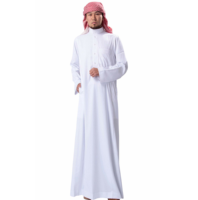 Abaya musulmane pour homme en coton marron de qualité supérieure, longueur cheville, respirante, cadeau de Ramadan avec poche poitrine
