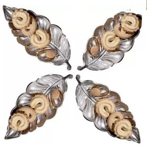 Elegant Leaf Serving <b>Tray</b> Aluminum Leaf Design Decorative Metal Platter Perfect for Home Kitchen <b>Table</b> Decor Supplies - Product Image 3
