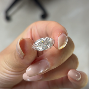 เพชรเม็ดเดี่ยวทรงมาร์ควิสเจียระไนแบบบริลเลียนท์ คุณภาพเยี่ยม 100% ผลิตด้วยวิธี CVD  ความขาวระดับ Super F ความสะอาดระดับ VVS สำหรับทำเครื่องประดับ - Product Image 6