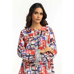 ชุดเซ็ตเสื้อผ้าผู้หญิงสีขาวนวล ผ้าเครปพิมพ์ลายลำลอง ชุดเซ็ต 2 ชิ้น กางเกงขาสั้น ไซส์ XXS-3XL สำหรับฤดูใบไม้ผลิ/ฤดูร้อน - Product Image 5