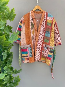 Chaqueta Kimono bordada acolchada Kantha larga de nuevo diseño para uso de mujer como encubrimiento disponible a precio mayorista - Product Image 3