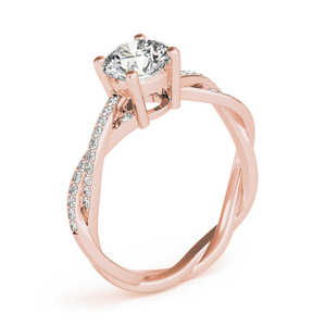 Anillo de Compromiso con Diamantes en Oro Rosa de 14K con Incrustaciones Laterales en Espiral, 1.11ct - Product Image 3