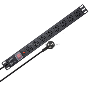 PDU 1U 19 pouces pour rack, 8 prises US/UK 16A, unité de distribution d'alimentation en aluminium, protection contre les surtensions pour centre de données, serveur CCTV - Product Image 3