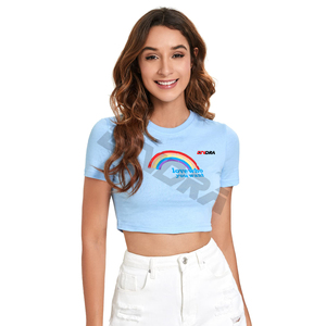 เสื้อครอปสำหรับผู้หญิงเสื้อครอปสวมใส่ลำลองระบายอากาศ - Product Image 1