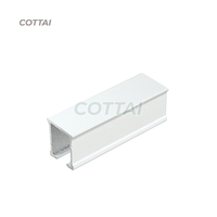 Componentes de Soporte Ondulado con Ruedas de Plástico Blanco para Cortinas, Espaciado de 60 mm