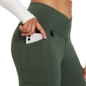Pantalons de survêtement évasés pour femmes Pantalons de survêtement larges et amples personnalisés avec poche Pantalons de survêtement en molleton français taille mi-haute à jambe droite pour femmes - Product Image 5