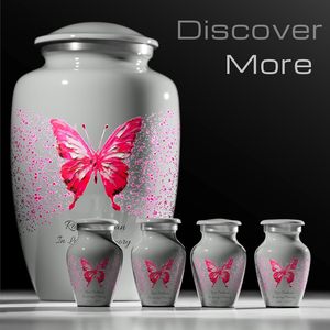 Urnas de mariposa para cenizas humanas, urnas de cremación, funeral para cenizas para mujeres y hombres, urnas decorativas, mariposa de Coral, tamaño personalizado - Product Image 4