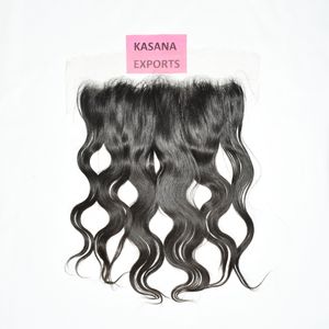 Extensiones frontales 13*6 HD de cabello humano virgen natural 100% indio con cutícula alineada, color natural, para mujer, con doble trama a máquina, ondulado, sin procesar. - Product Image 3