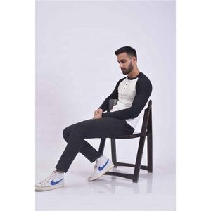 Camiseta de Manga Larga para Hombre, Suave y Transpirable, en Tela Jersey Ligera, con Cuello Redondo y 3 Botones - Product Image 5