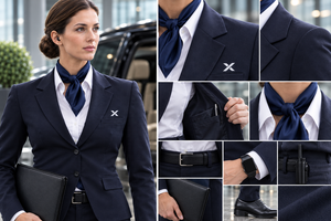 Uniformes d'aviation personnalisés à manches longues pour pilotes et personnel de cabine |   OEM |   Uniforme de Superviseur d'Accompagnement et de Transfert de Passagers VIP pour Femmes - Product Image 5
