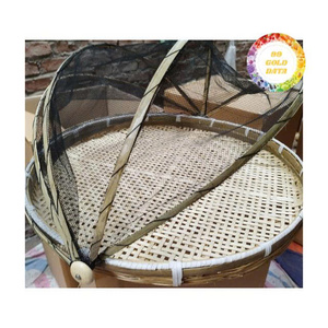 ฝาครอบถาดงานแต่งงานทำมือจากไม้ไผ่สไตล์วินเทจของเวียดนาม ฝาครอบทรงโดมอเนกประสงค์สำหรับปกป้องอาหารและตกแต่งโต๊ะอาหารในครัว - Product Image 4