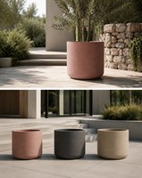 Jardinière en ciment à parois épaisses moderne, pot de fleurs rond coloré, résistant au gel, pour plantes d'intérieur et d'extérieur