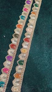 Colorful Floral <b>Embroidered</b> Lace Fabric With Intricate Pattern <b>Tulle</b> Trim for Luxury High-End Wedding Fashion Accessories - Product Image 5