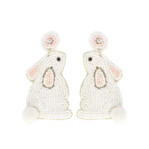 Handmade Christmas Rabbit Earrings for Women Rice Seed <b>Beaded</b> Dangle Jewelry Fashion Style <b>Direct</b> from India - Product Image 3
