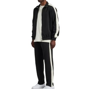 High Quality Custom Men Tracksuit Heavy <b>Weight</b> Zipper Up Customized Logo Causal Solid Plain Tracksuits Two Piece Sportwear Sets - Product Image 1