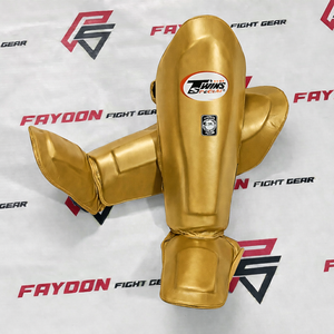 Espinilleras de Boxeo Muay Thai Personalizadas para Gemelos, Color Naranja, Equipo de Entrenamiento, Protección de Cuero para Piernas y Espinillas - Product Image 4