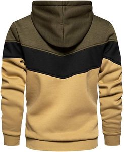 Sudadera con capucha de lana para hombre, Sudadera con capucha informal, Top de color en contraste con bolsillo Kanga - Product Image 6