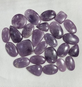 100% lepidolite ธรรมชาติอัญมณีหลวม cabochons ที่ทำด้วยมือการรักษาที่สวยงาม gemmy lepidolite อัญมณีสำหรับทำเครื่องประดับ - Product Image 3