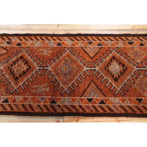 Tapis turc vintage, tapis de couloir 2,7x12,7 pieds, tapis en laine orange brun avec motifs de plantes et d'arbres - Product Image 3